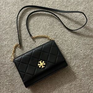 Tory Burch Black Crossbody Bag with Gold Accents